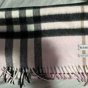 Burberry Pink and Black Plaid Scarf